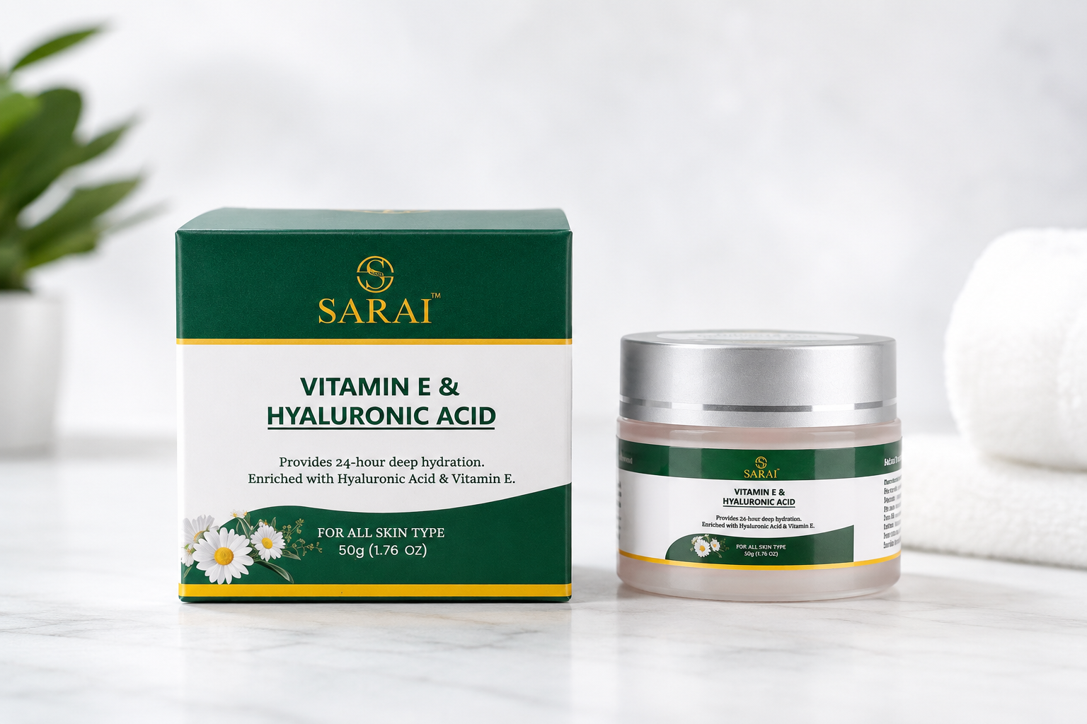 SARAI  VITAMIN E & HYALURONIC ACID MOISTURIZER